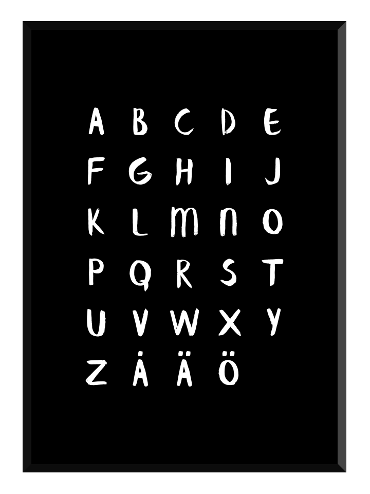 alfabetet svart poster