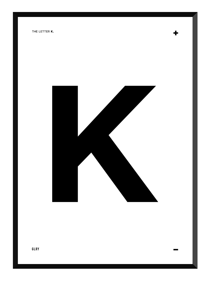 bokstavstavla K posters prints glry