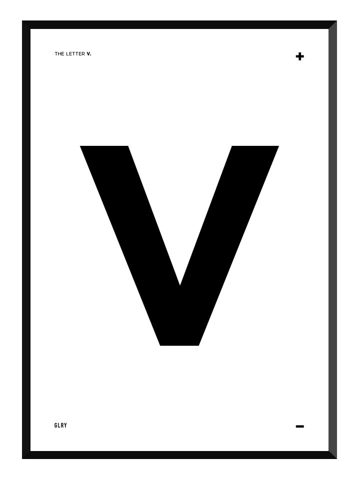 bokstavstavla V posters prints glry