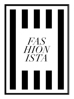 fashionista black stripes poster