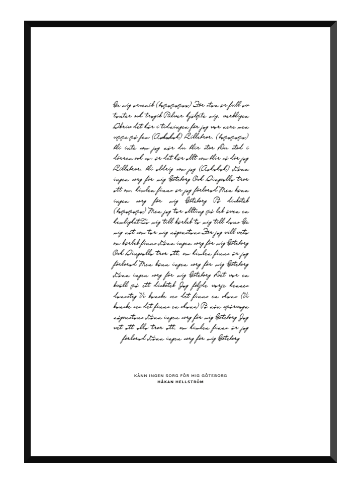 Känn ingen sorg Poster