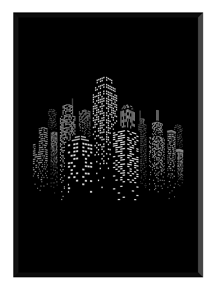 Skyscraper black poster